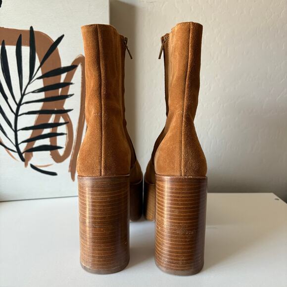 Simon Miller High Raid Platform Chunky Suede Leather Platform Brown Boot Size 38 - Picture 5 of 10
